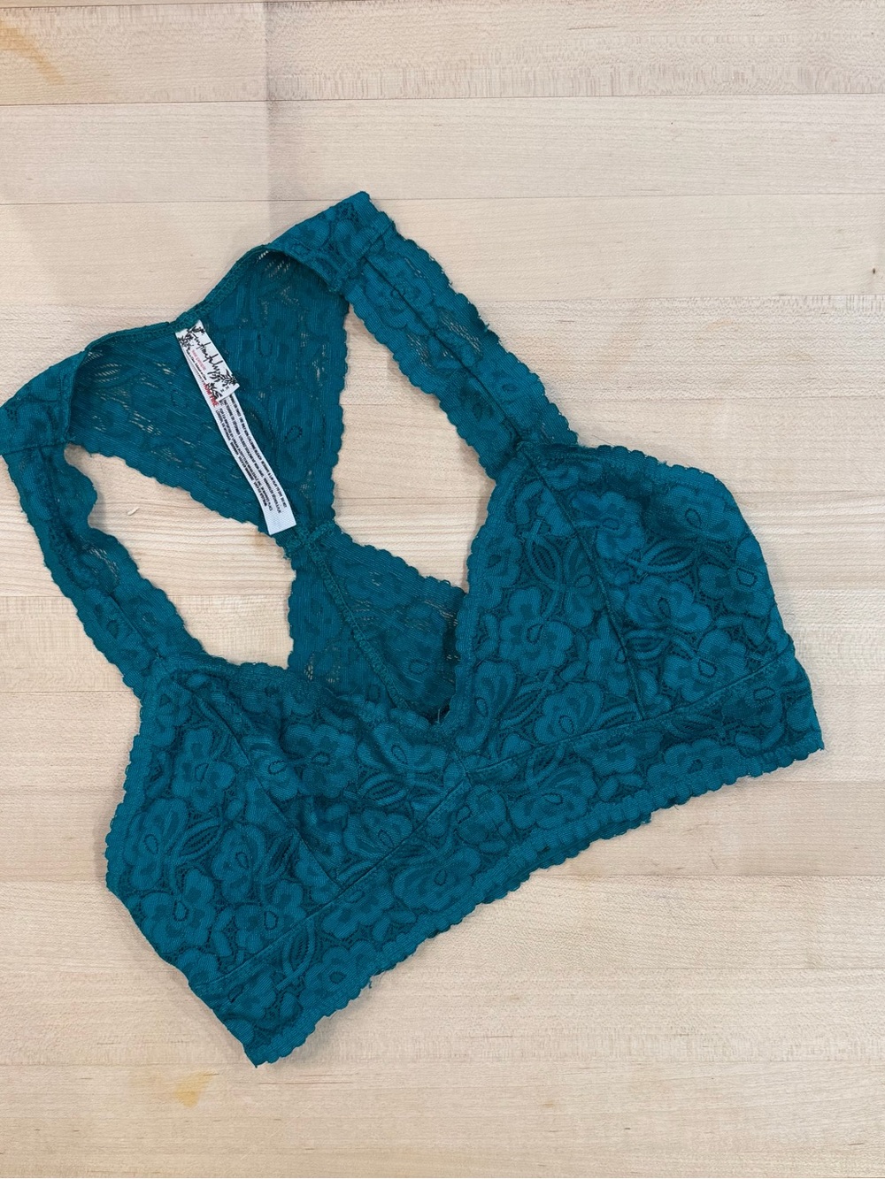 Lace Galloon Racerback Bralette Teal